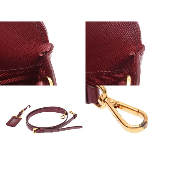 Prada Saffiano Strap Handbag Bordeaux - Picture 9 of 12